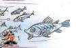 сказка Кот-рыболов рыбы в воде перепуганные