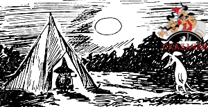 Снусмумрик сидел возле своей палатки.
