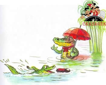 Телефон крокодил с зонтом калоша
